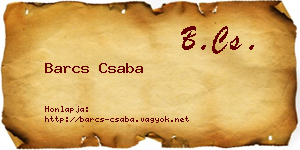 Barcs Csaba névjegykártya