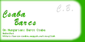 csaba barcs business card